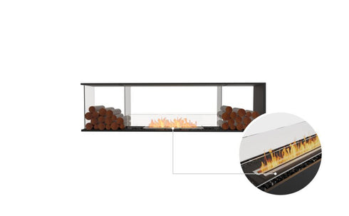 Ecosmart Fire Flex 78PN.BX2 Peninsula Fireplace Insert - Black Finish / Black Burner - ESF.FX.78PN.BX2.B
